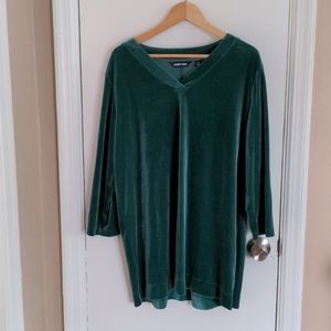 Green velvet tunic